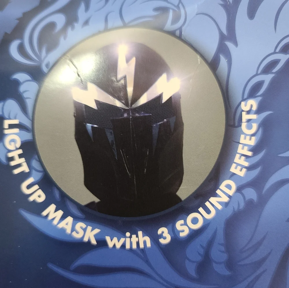 Black and Blue Ninja Costume W/Light Up Talking Mask Cosplay dress up 12/14